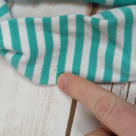 Carter's Aqua/White Striped Whale Romper 12M - Picture 6 of 8